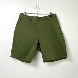Bonobos Athletic 9 In Chino Shorts Mens 34 Green Zip Pocket Cotton Stretch